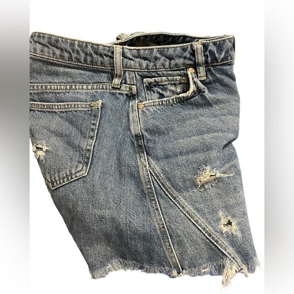 Free People We The Free Harvey
Distressed Blue Denim Jean Mini Skirt 26 - Picture 5 of 14